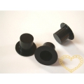 Černý cylindr 1,5 cm - plastové kloboučky - 10 ks